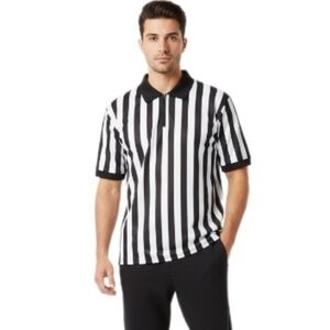 Referee Stripe Polo Shirt Cliff Keen XL Black White